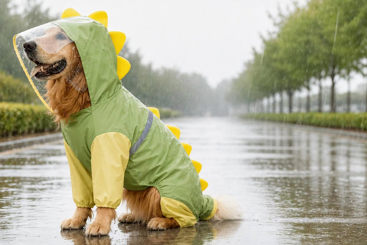 DinoPup™ - The Viral Dinosaur Dog Raincoat with Clear Hood