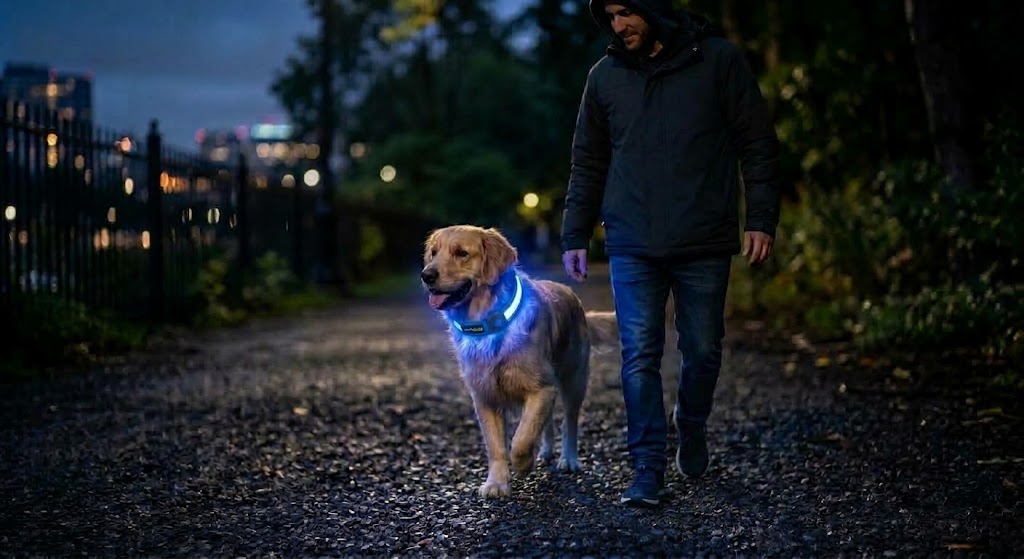 Light Up Dog Collar for Night Walks - Rechargeable LED Safety Collar