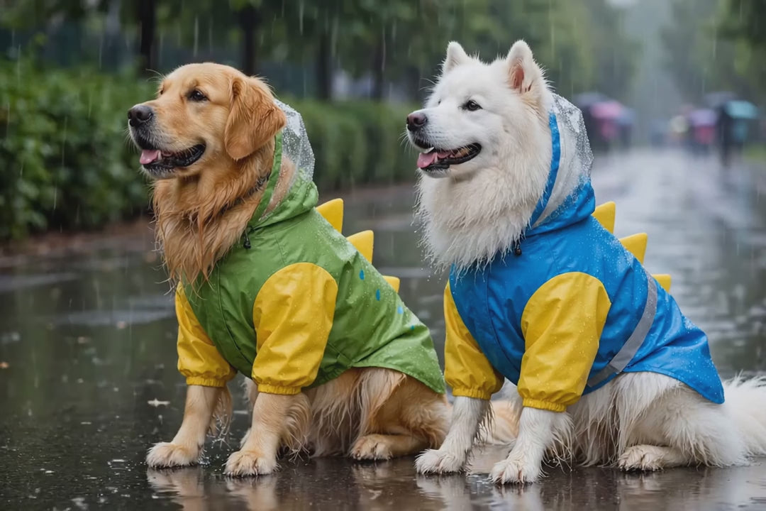DinoPup™ - The Viral Dinosaur Dog Raincoat with Clear Hood